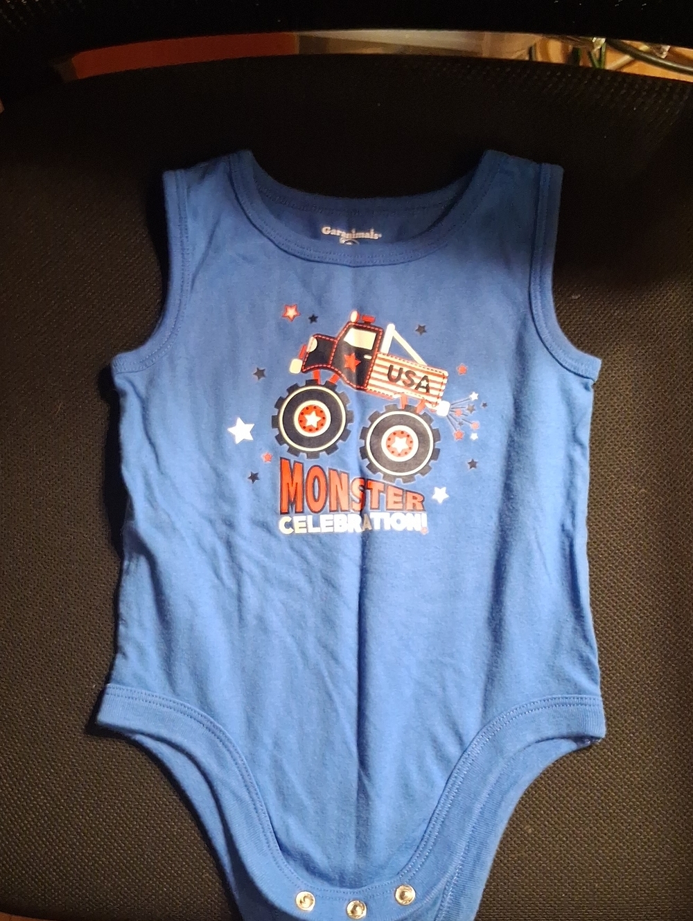 Baby Garanimals Blue Toddler Tank Bodysuit with USA Patch